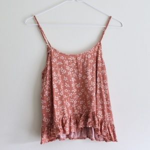 Pink Floral Flowy Tank Top